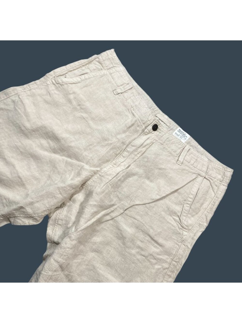 Lucky Brand Mens Beige 100% Linen Casual Shorts Size 38 Summer Lightweight